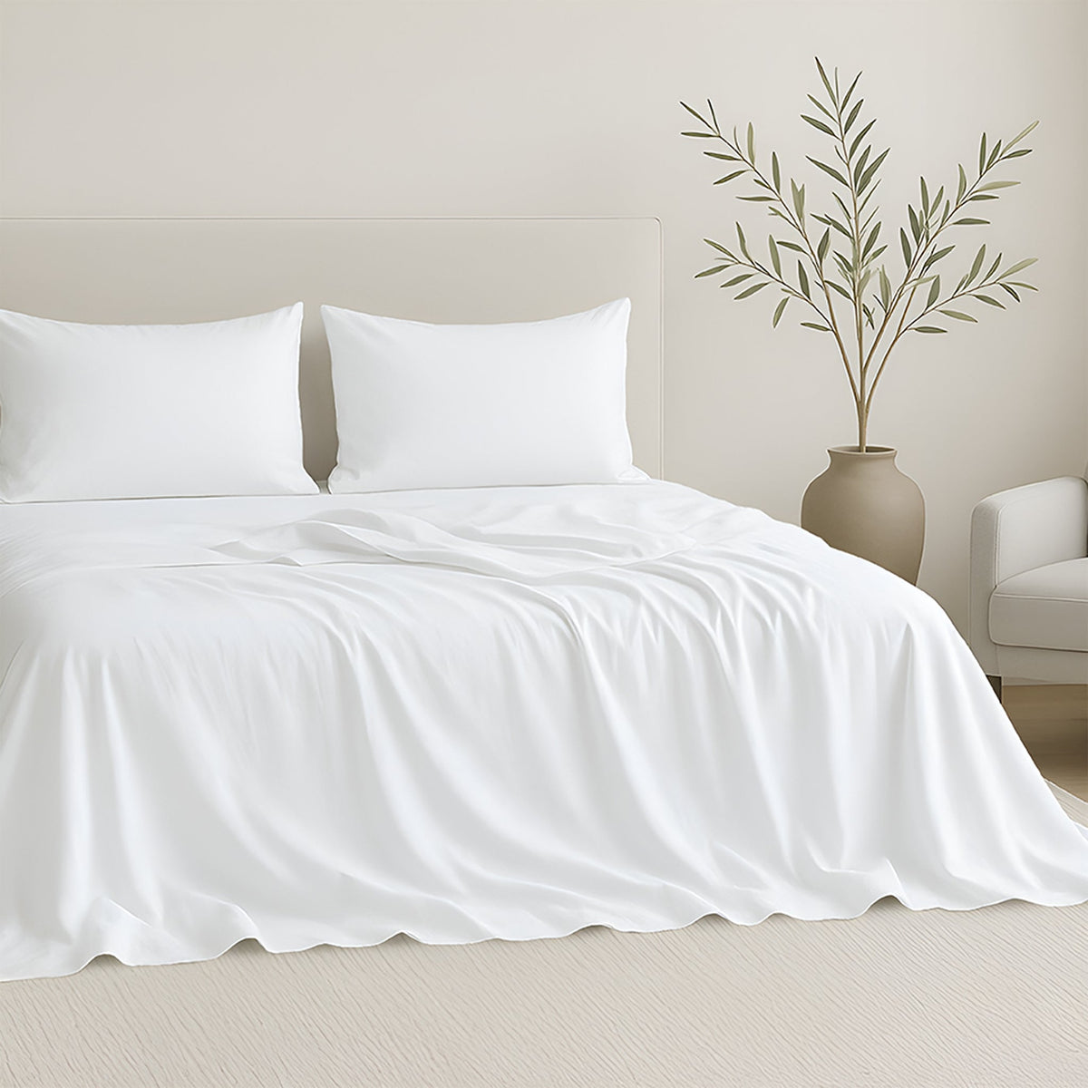 American Soft Linen Luxury 100% Cotton Sateen Weave Sheets Set - Premium Bed Sheet Sets