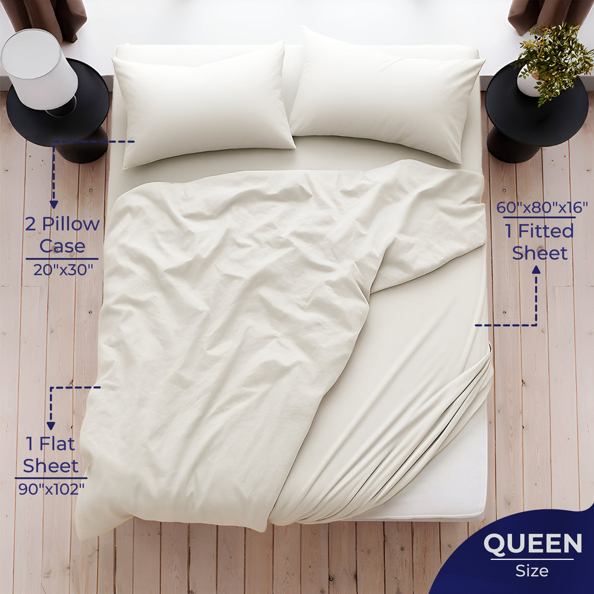American Soft Linen Luxury 100% Cotton Sateen Weave Sheets Set - Premium Bed Sheet Sets