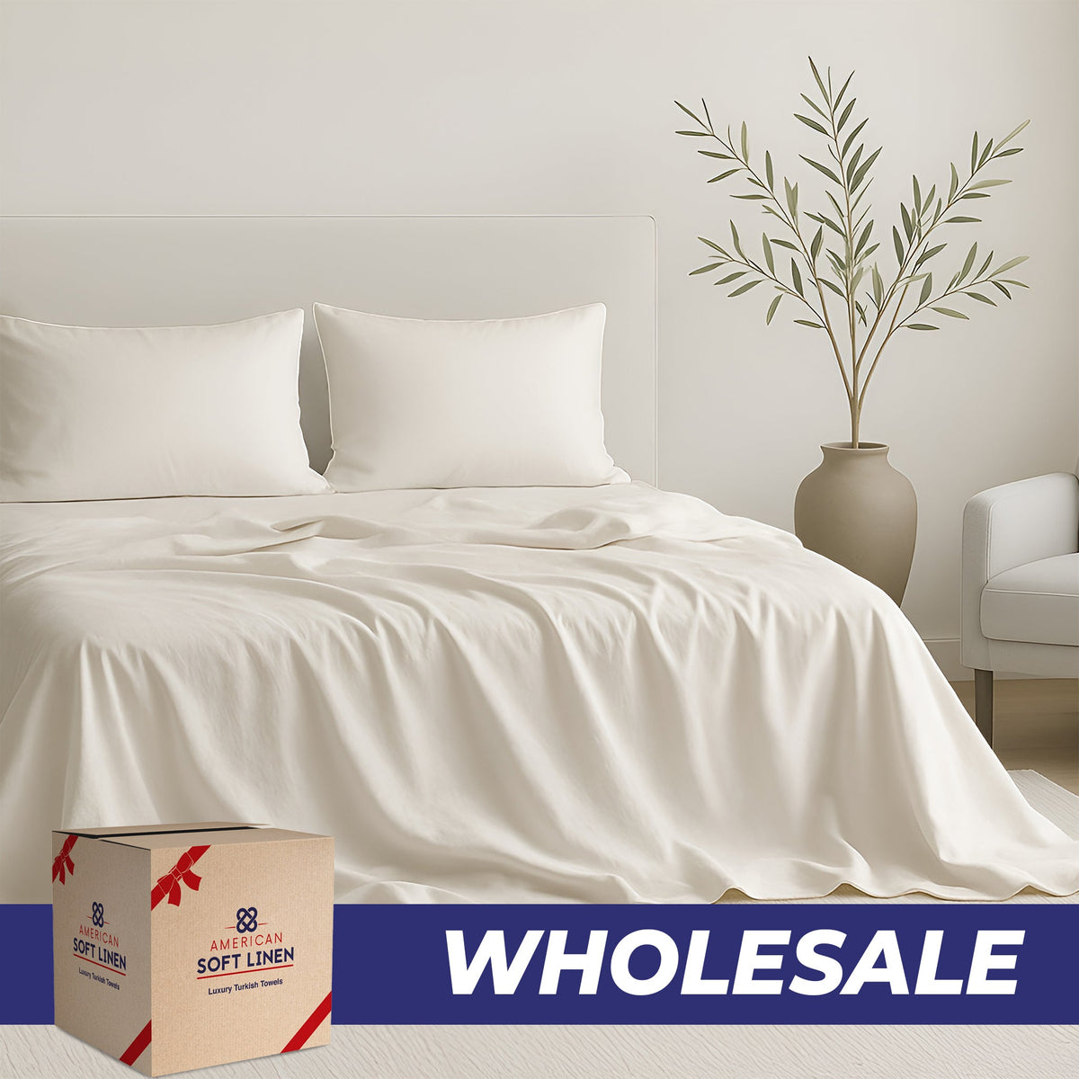 American Soft Linen Luxury 100% Cotton Sateen Weave Sheets Set - Wholesale Bed Sheet Sets
