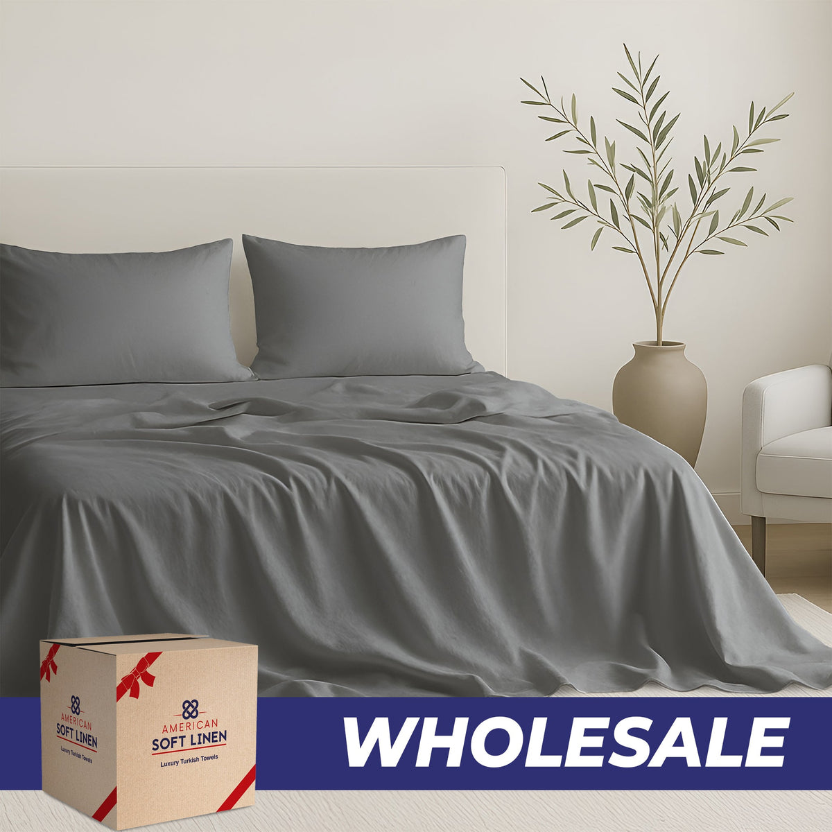 American Soft Linen Luxury 100% Cotton Sateen Weave Sheets Set - Wholesale Bed Sheet Sets