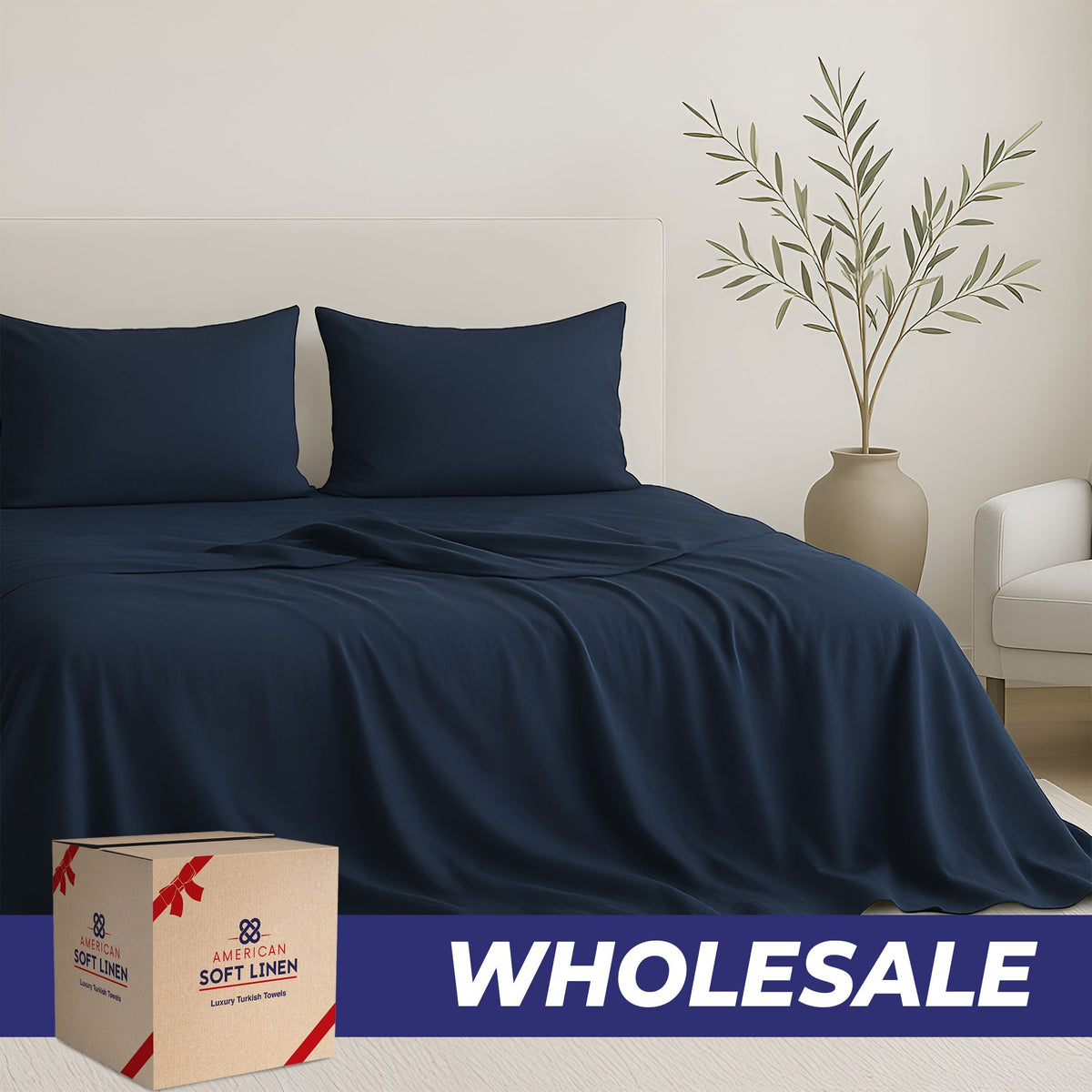 American Soft Linen Luxury 100% Cotton Sateen Weave Sheets Set - Wholesale Bed Sheet Sets