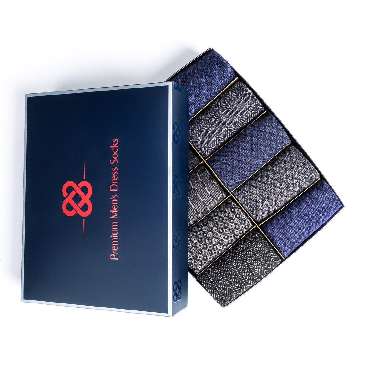 American Soft Linen Men’s Dress Socks – Premium Patterned Crew Socks in Gift Box Organizer