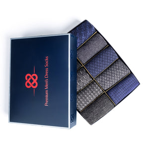 American Soft Linen Men’s Dress Socks – Premium Patterned Crew Socks in Gift Box Organizer