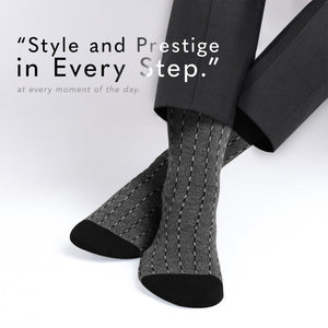 American Soft Linen Men’s Dress Socks – Premium Patterned Crew Socks in Gift Box Organizer