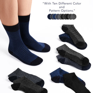 American Soft Linen Men’s Dress Socks – Premium Patterned Crew Socks in Gift Box Organizer