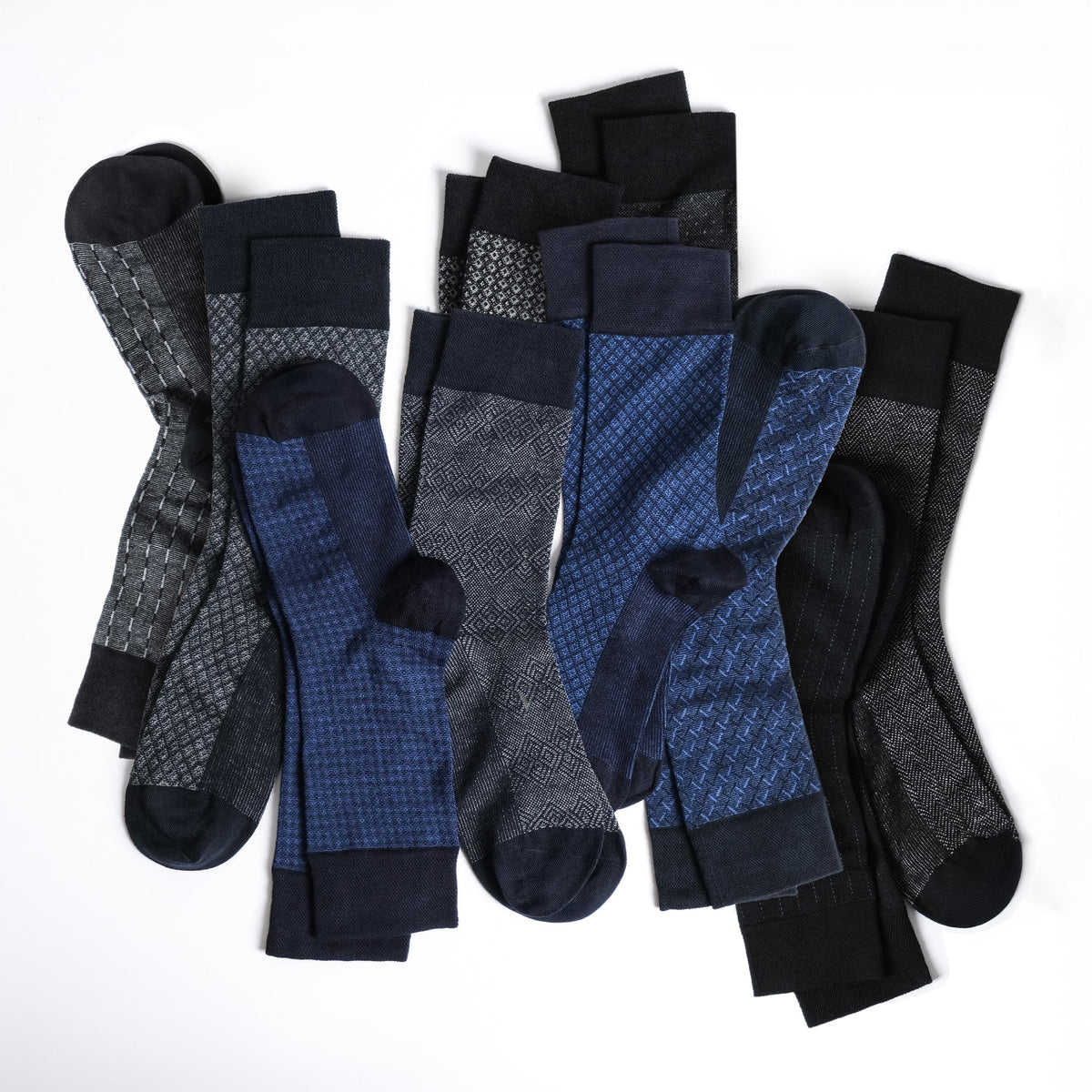 American Soft Linen Men’s Dress Socks – Premium Patterned Crew Socks in Gift Box Organizer