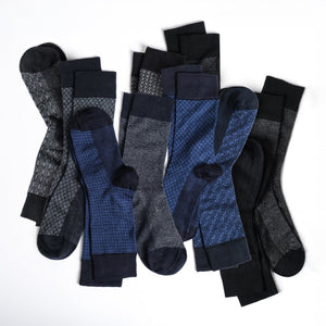 American Soft Linen Men’s Dress Socks – Premium Patterned Crew Socks in Gift Box Organizer