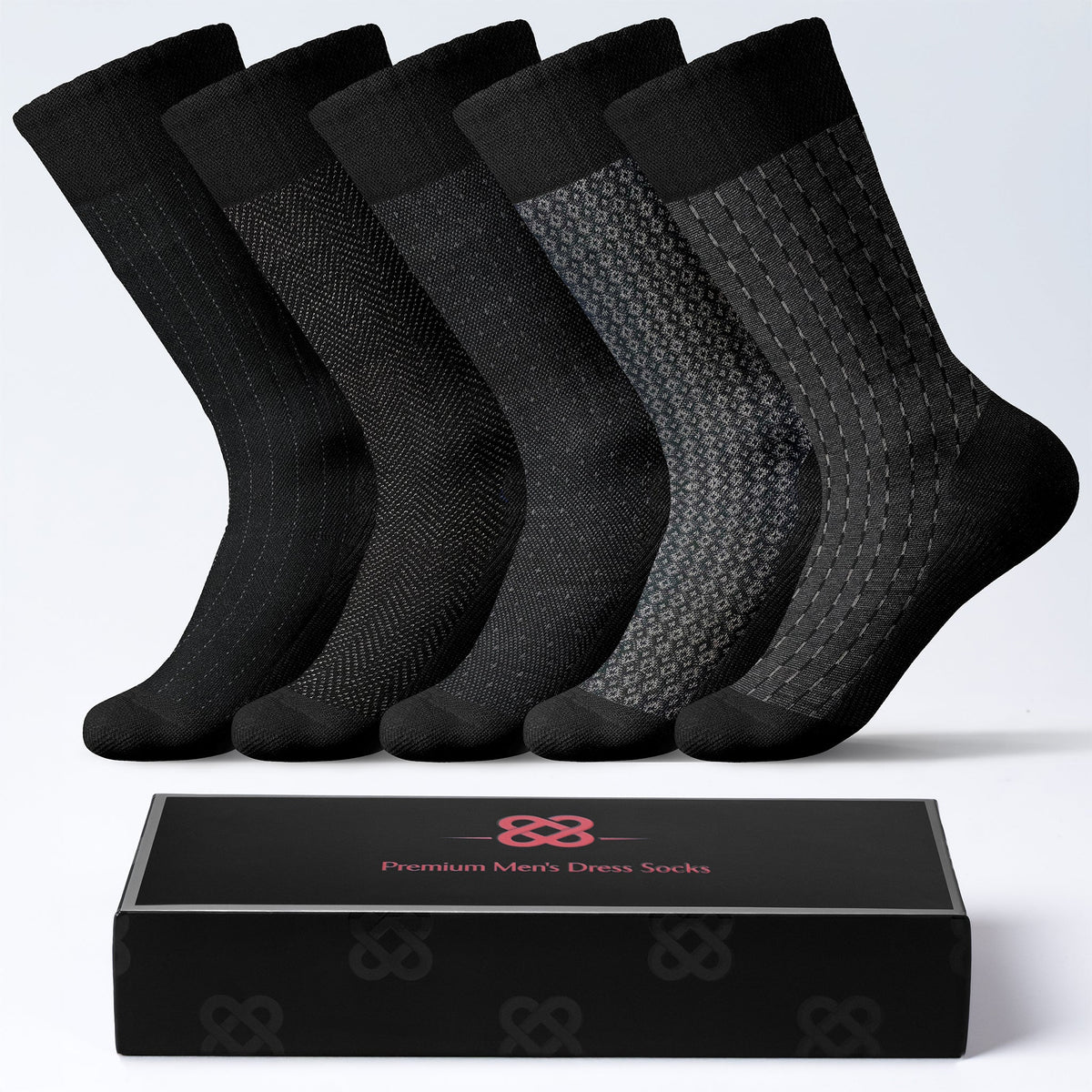 American Soft Linen Men’s Dress Socks – Premium Patterned Crew Socks in Gift Box Organizer