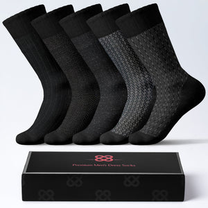 American Soft Linen Men’s Dress Socks – Premium Patterned Crew Socks in Gift Box Organizer