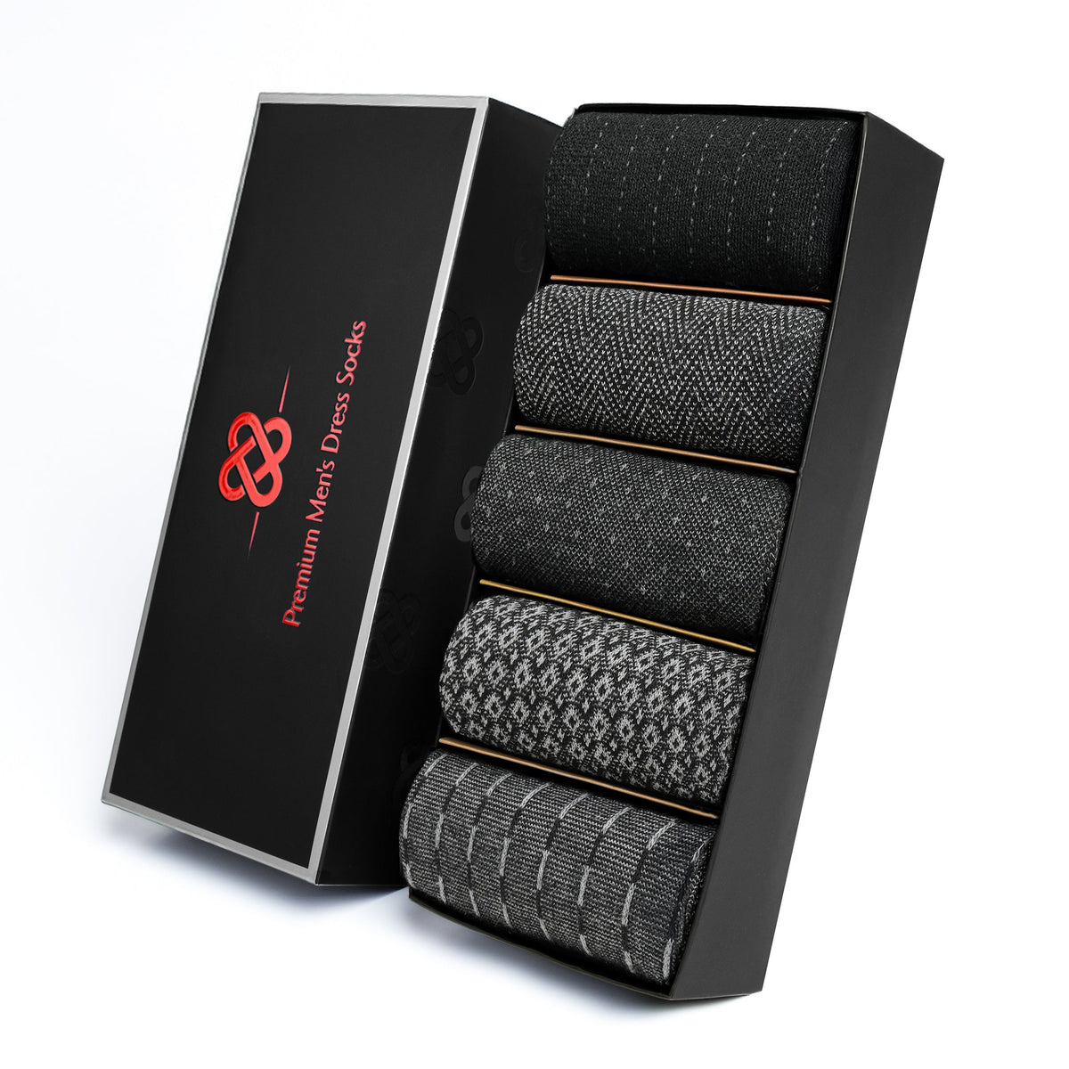American Soft Linen Men’s Dress Socks – Premium Patterned Crew Socks in Gift Box Organizer