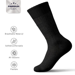 American Soft Linen Men’s Dress Socks – Premium Patterned Crew Socks in Gift Box Organizer