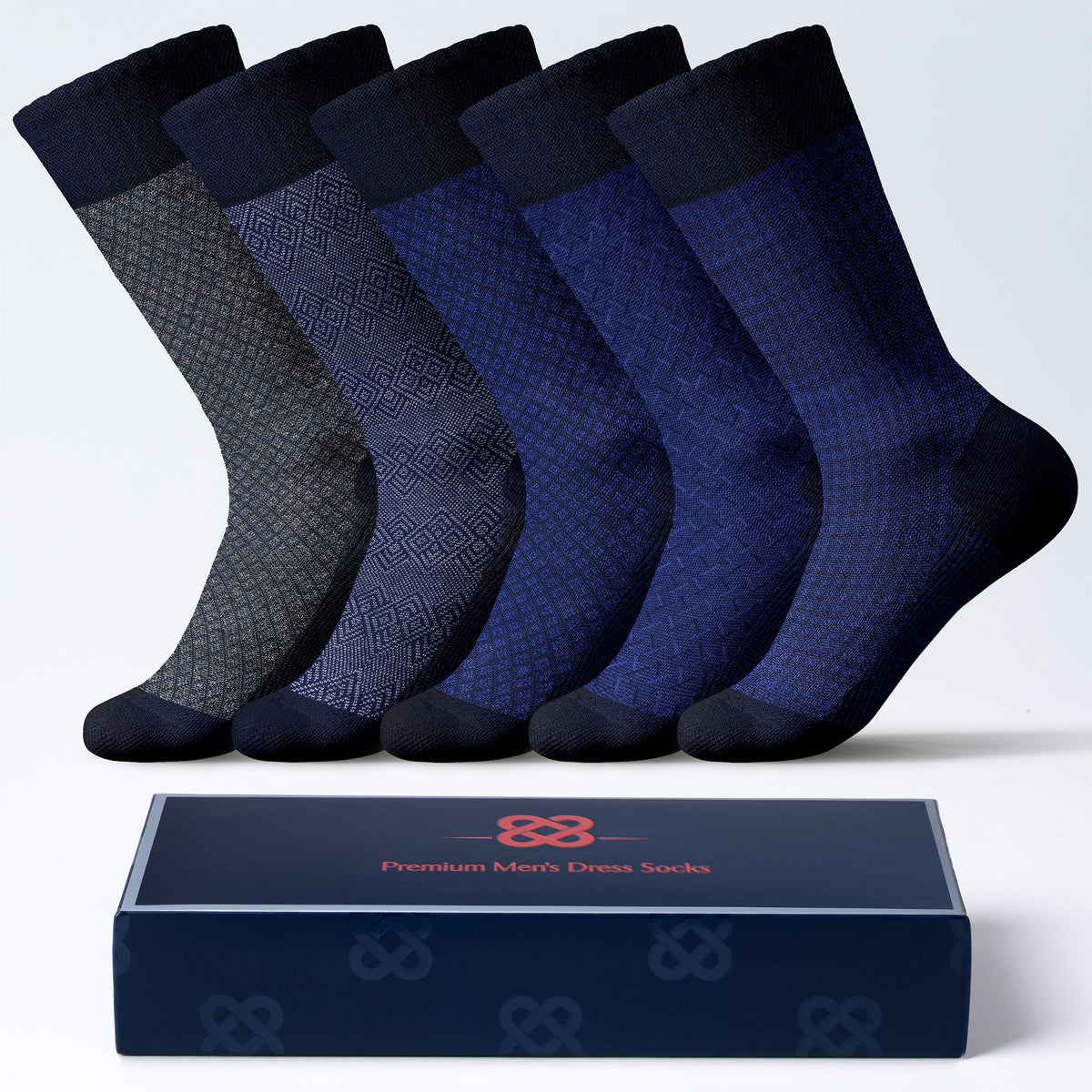 American Soft Linen Men’s Dress Socks – Premium Patterned Crew Socks in Gift Box Organizer