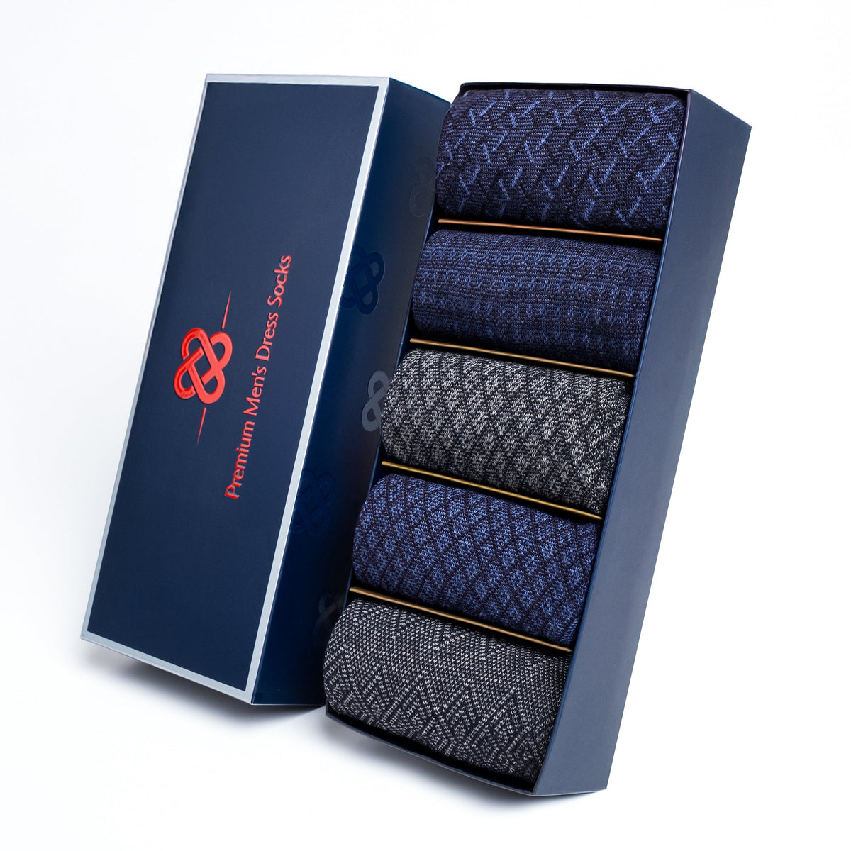 American Soft Linen Men’s Dress Socks – Premium Patterned Crew Socks in Gift Box Organizer