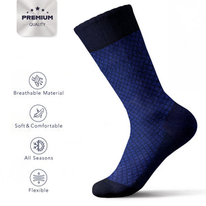 American Soft Linen Men’s Dress Socks – Premium Patterned Crew Socks in Gift Box Organizer