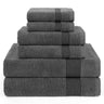 American Soft Linen Pleated Collection 100% Combed Cotton Luxury 6 Piece Towel Set, Zero Twist Ultra Soft and Plush 460 GSM Towels for Bathroom