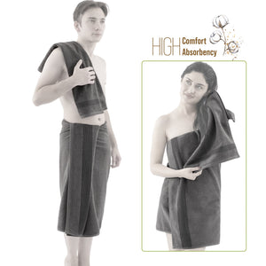 American Soft Linen Pleated Collection 100% Combed Cotton Luxury 6 Piece Towel Set, Zero Twist Ultra Soft and Plush 460 GSM Towels for Bathroom