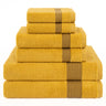 American Soft Linen Pleated Collection 100% Combed Cotton Luxury 6 Piece Towel Set, Zero Twist Ultra Soft and Plush 460 GSM Towels for Bathroom