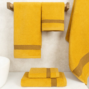 American Soft Linen Pleated Collection 100% Combed Cotton Luxury 6 Piece Towel Set, Zero Twist Ultra Soft and Plush 460 GSM Towels for Bathroom