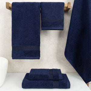 American Soft Linen Pleated Collection 100% Combed Cotton Luxury 6 Piece Towel Set, Zero Twist Ultra Soft and Plush 460 GSM Towels for Bathroom