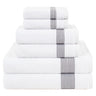 American Soft Linen Pleated Collection 100% Combed Cotton Luxury 6 Piece Towel Set, Zero Twist Ultra Soft and Plush 460 GSM Towels for Bathroom