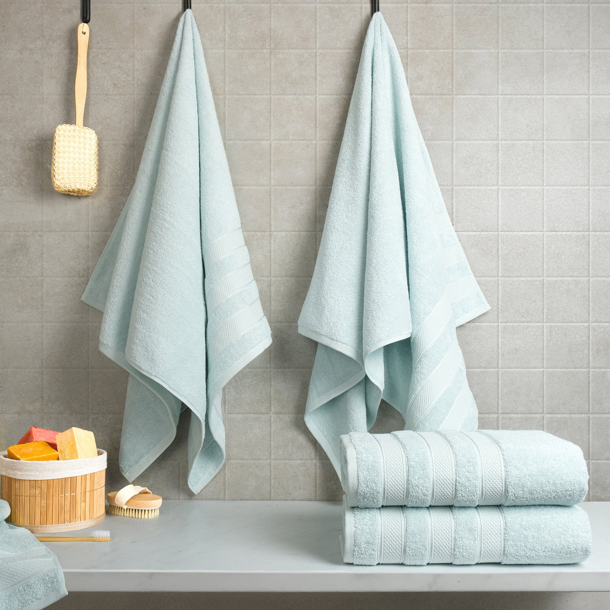 Salem 4 Piece 100% Cotton Luxury Turkish Bath Towel Sets