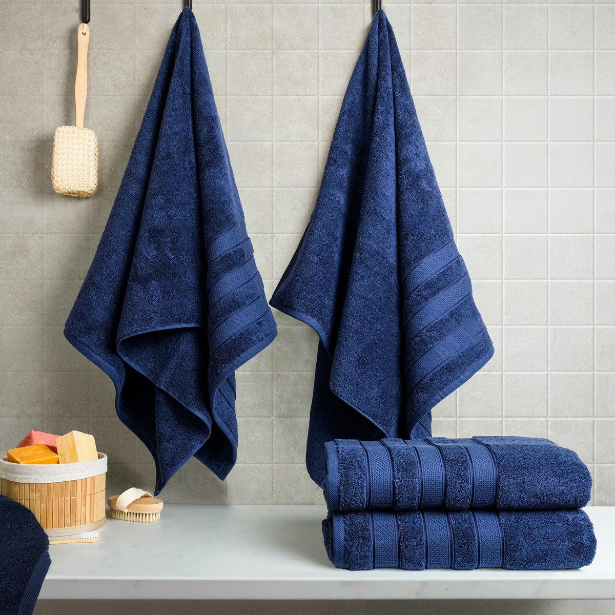 Salem 4 Piece 100% Cotton Luxury Turkish Bath Towel Sets