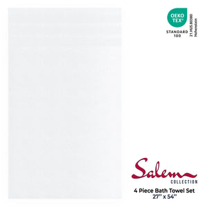 Salem 4 Piece 100% Cotton Luxury Turkish Bath Towel Sets