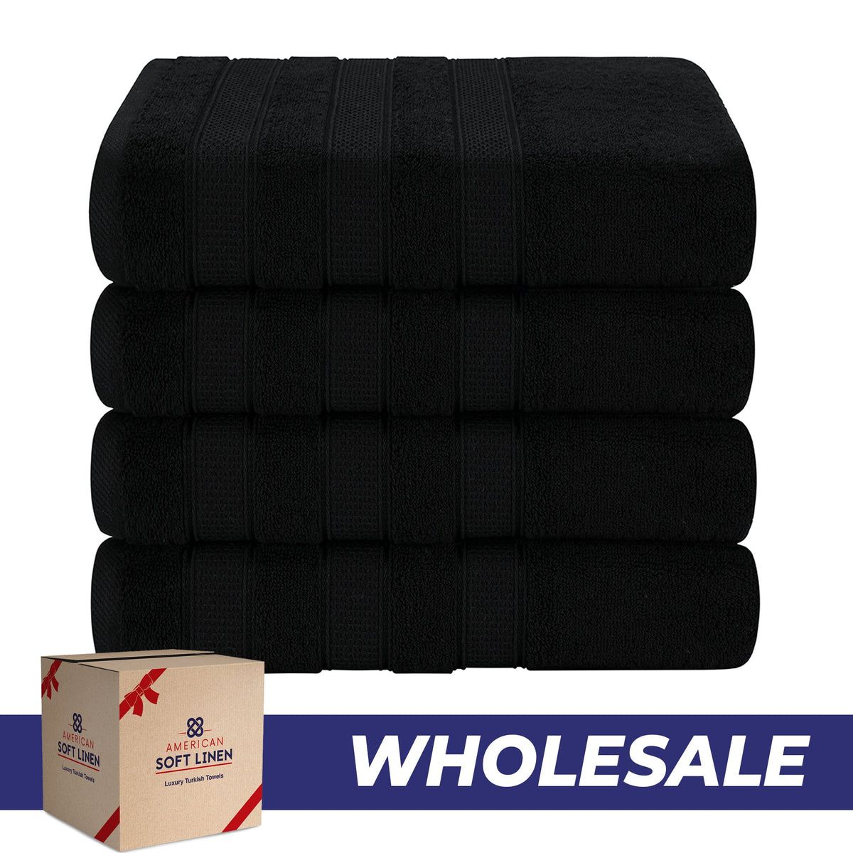 Salem 4 Piece 100% Cotton Luxury Turkish Bath Towel Sets - 6 Set Case Pack - Wholesale bath towels