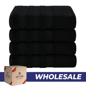 Salem 4 Piece 100% Cotton Luxury Turkish Bath Towel Sets - 6 Set Case Pack - Wholesale bath towels