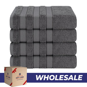 Salem 4 Piece 100% Cotton Luxury Turkish Bath Towel Sets - 6 Set Case Pack - Wholesale bath towels