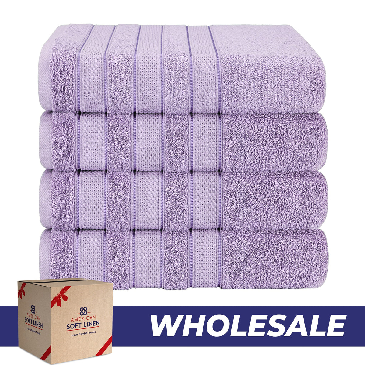 Salem 4 Piece 100% Cotton Luxury Turkish Bath Towel Sets - 6 Set Case Pack - Wholesale bath towels