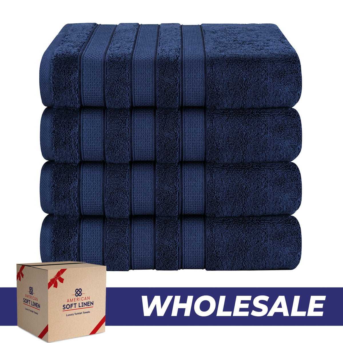 Salem 4 Piece 100% Cotton Luxury Turkish Bath Towel Sets - 6 Set Case Pack - Wholesale bath towels