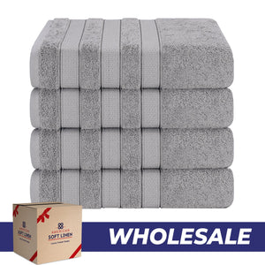 Salem 4 Piece 100% Cotton Luxury Turkish Bath Towel Sets - 6 Set Case Pack - Wholesale bath towels
