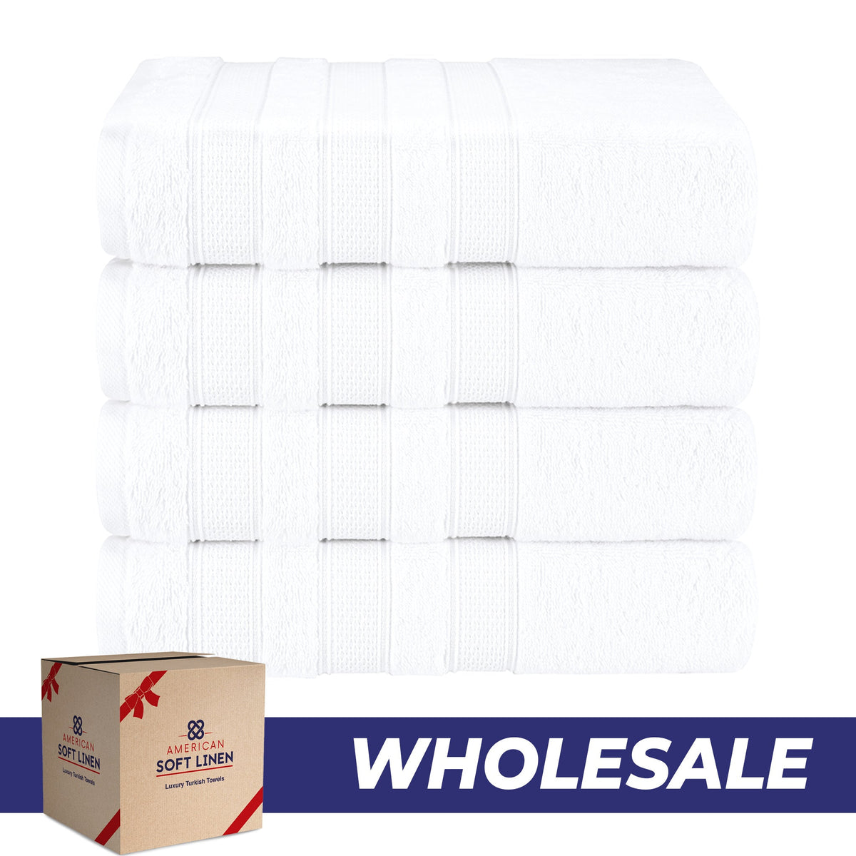 Salem 4 Piece 100% Cotton Luxury Turkish Bath Towel Sets - 6 Set Case Pack - Wholesale bath towels
