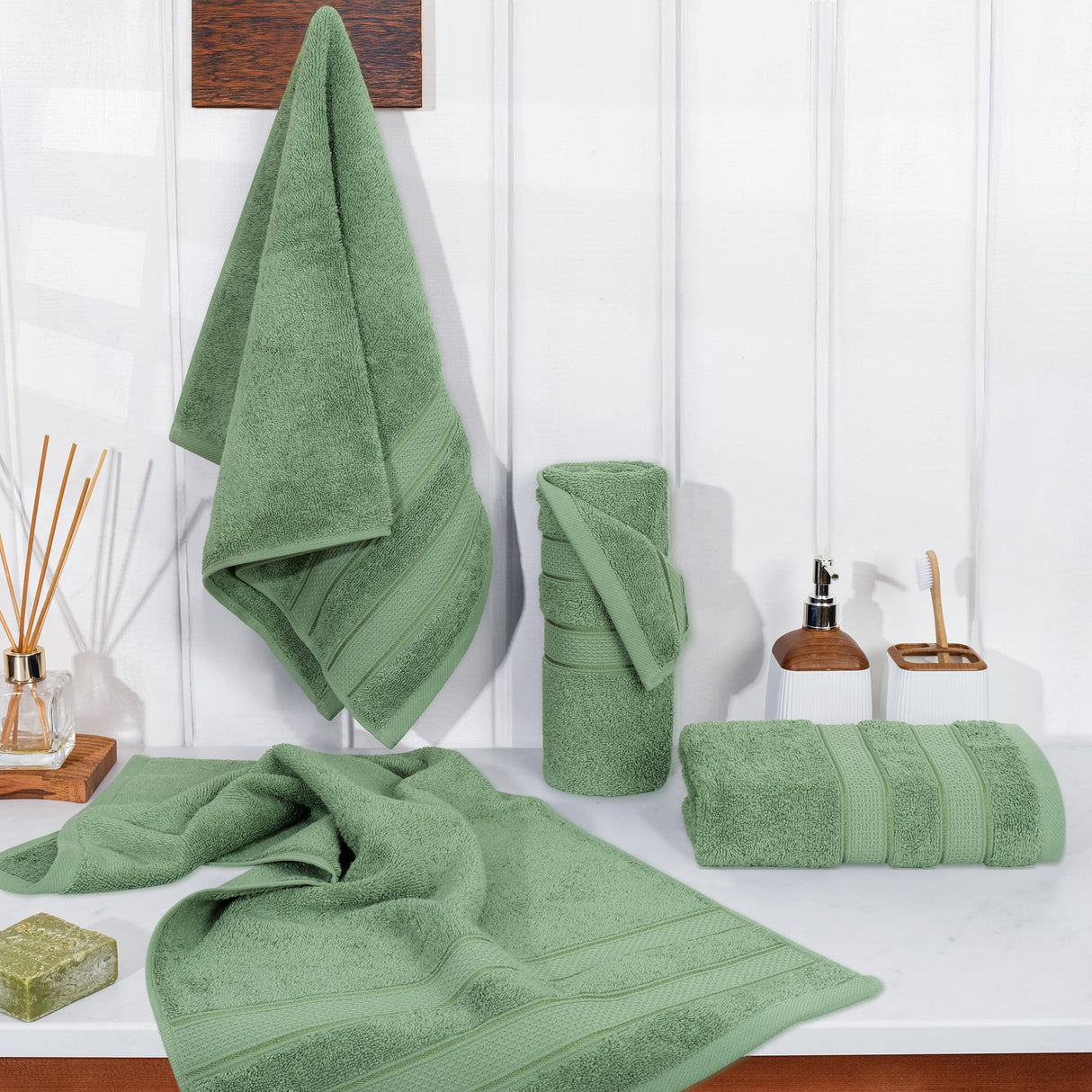 Salem 4 Piece 100% Cotton Luxury Turkish Hand Towel Sets