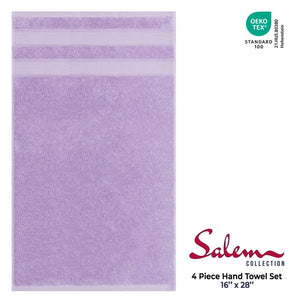 Salem 4 Piece 100% Cotton Luxury Turkish Hand Towel Sets