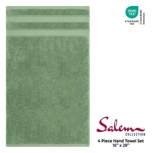 Salem 4 Piece 100% Cotton Luxury Turkish Hand Towel Sets