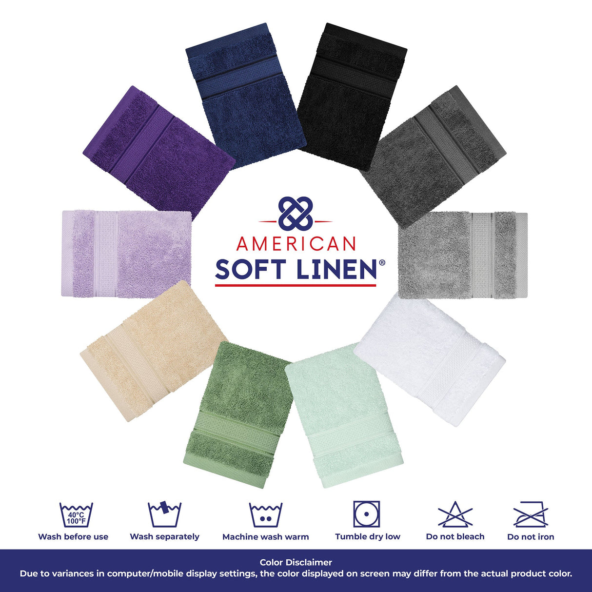 Salem 4 Piece 100% Cotton Luxury Turkish Hand Towel Sets