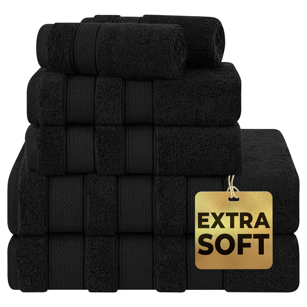 Salem 6 Piece 100% Cotton Luxury Turkish Bath Towel Set