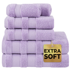 Salem 6 Piece 100% Cotton Luxury Turkish Bath Towel Set
