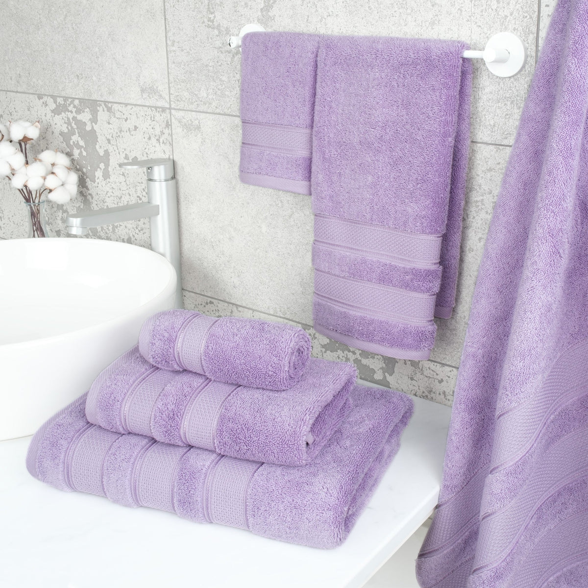 Salem 6 Piece 100% Cotton Luxury Turkish Bath Towel Set