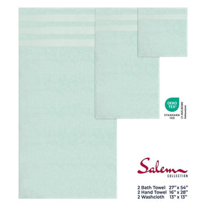 Salem 6 Piece 100% Cotton Luxury Turkish Bath Towel Set