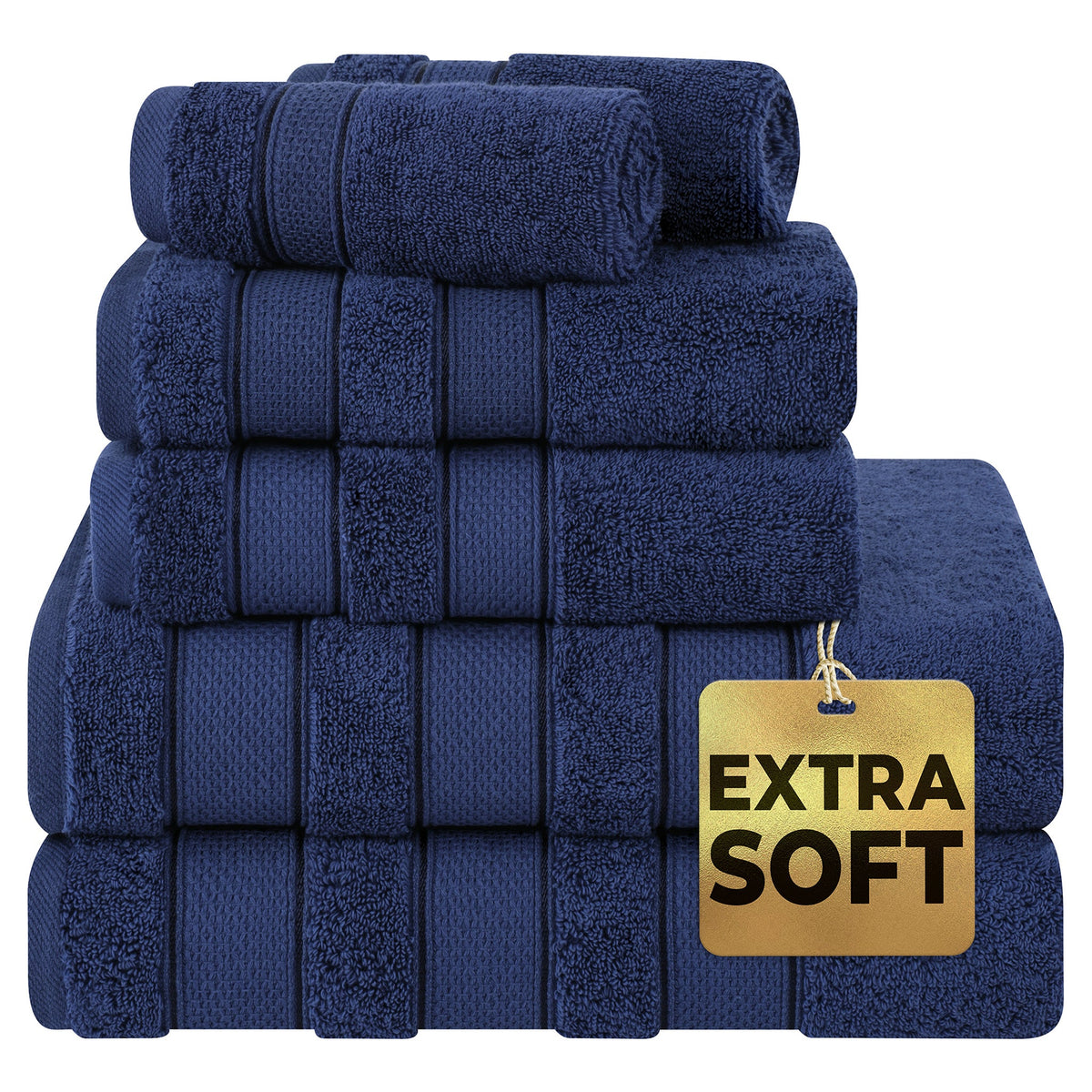 Salem 6 Piece 100% Cotton Luxury Turkish Bath Towel Set