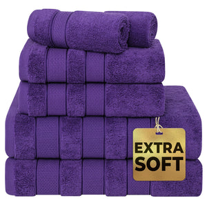 Salem 6 Piece 100% Cotton Luxury Turkish Bath Towel Set