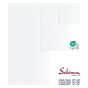 Salem 6 Piece 100% Cotton Luxury Turkish Bath Towel Set