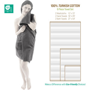 American Soft Linen Sense Collection 100% Micro Cotton Premium 6 Piece Towel Set, 600 GSM Ultra Soft and Plush Towels for Bathroom