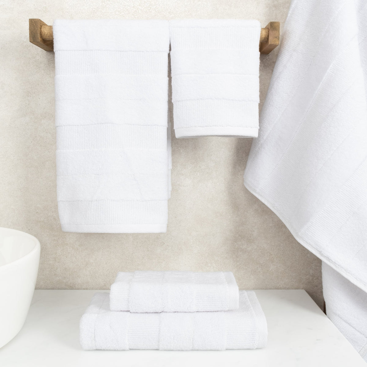 American Soft Linen Sense Collection 100% Micro Cotton Premium 6 Piece Towel Set, 600 GSM Ultra Soft and Plush Towels for Bathroom