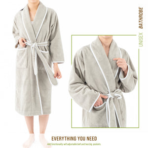American Soft Linen Triga - Bamboo Robes for Women and Men, Unisex Plush Spa Lounging Bathrobe, 1 Piece Cozy Robe for Couples After Shower