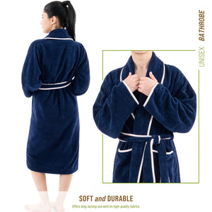 American Soft Linen Triga - Bamboo Robes for Women and Men, Unisex Plush Spa Lounging Bathrobe, 1 Piece Cozy Robe for Couples After Shower