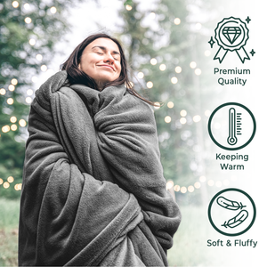 American Soft Linen Bedding Fleece Blanket, Plush Fuzzy Cozy Soft Blanket for Bed, Sofa, Couch